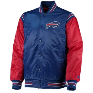 Buffalo Bills The Enforcer Blue-Red Satin Varsity Jacket