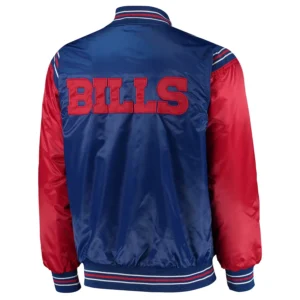 Alternative view of Buffalo Bills The Enforcer Blue-Red Satin Varsity Jacket
