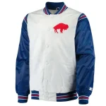 Buffalo Bills The Enforcer White & Blue Satin Jacket