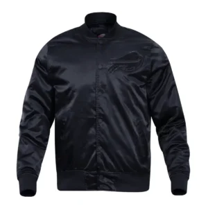 Buffalo Bills Triple Black Satin Varsity Jacket