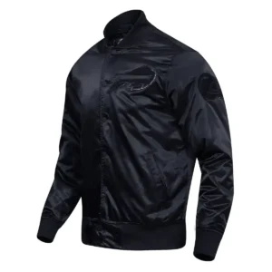 Alternative view of Buffalo Bills Triple Black Satin Varsity Jacket