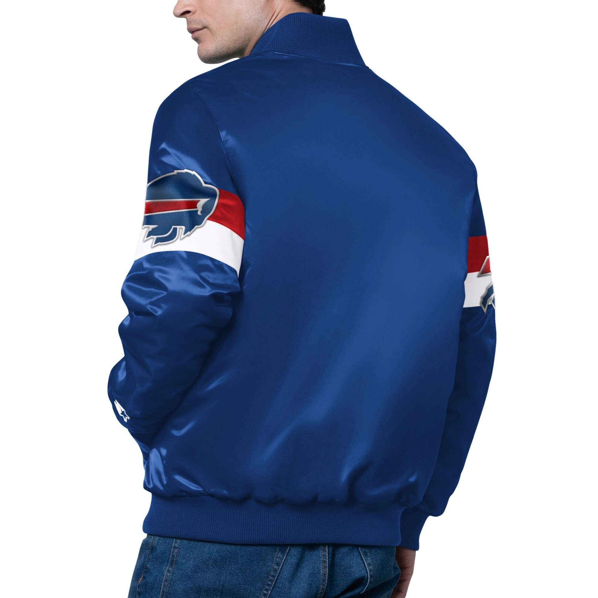 Buffalo Bills Triple Option Satin Varsity Jacket - Image 3