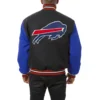 Buffalo Bills Two Tone Black-Blue Wool Varsity Jacket - Image 2