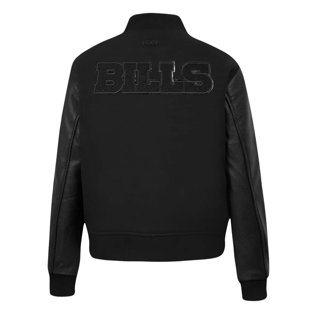 Women's Buffalo Bills Triple Black Wool Varsity Jacket - Image 4