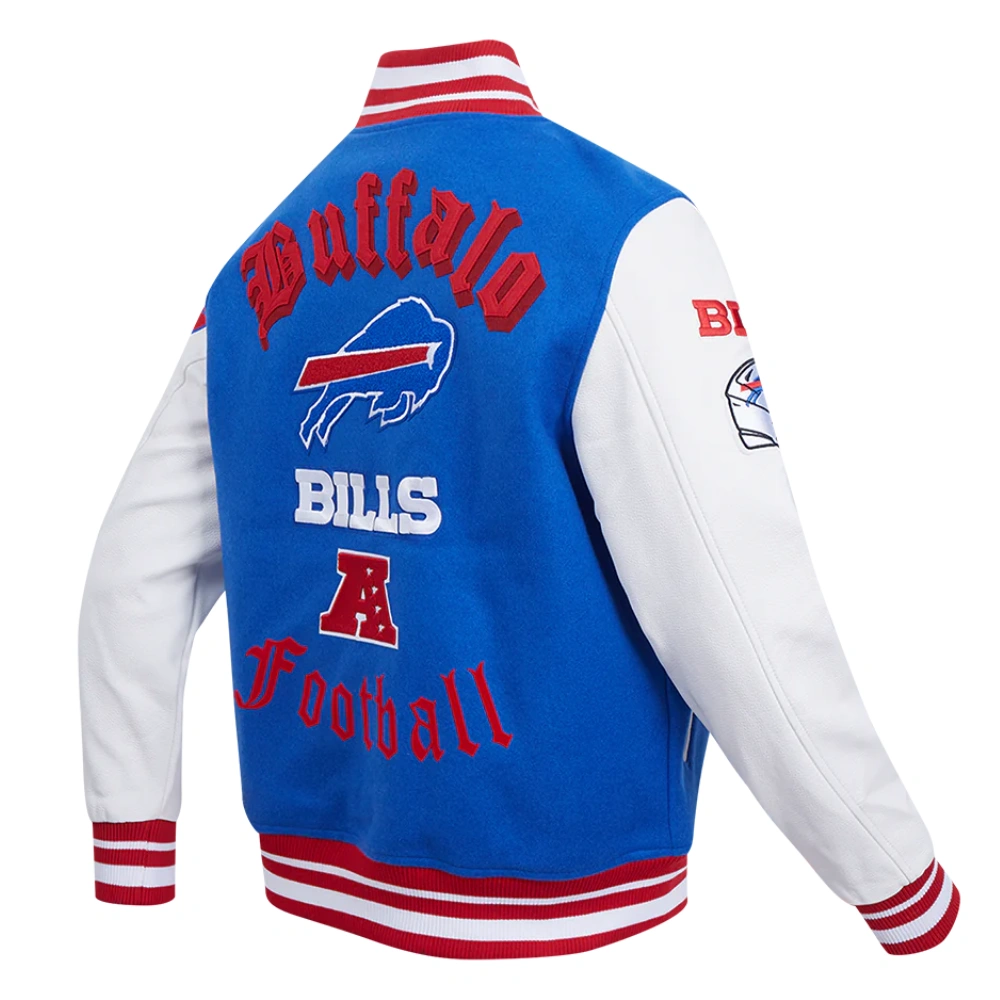 Buffalo Bills Classic Wool & Leather Varsity Jacket - Image 3