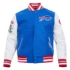 buffalo bills wool & leather classic varsity blue jacket