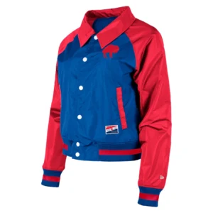 Buffalo Bills Coaches Raglan Women's Royal-Red Satin Jacket