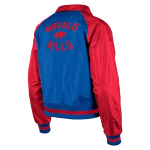 Alternative view of Buffalo Bills Coaches Raglan Women's Royal-Red Satin Jacket