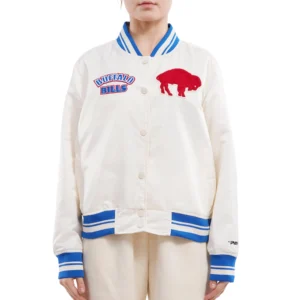 Buffalo Bills Retro Classic Women's Cream Satin Jacket