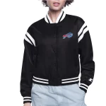 Buffalo Bills Round Printed Logo Cropped Women's Black Jacket