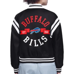 Alternative view of Buffalo Bills Round Printed Logo Cropped Women's Black Jacket