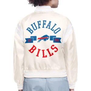 Alternative view of Buffalo Bills Round Printed Logo Cropped Women's Cream Jacket
