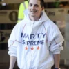 Marty supreme white jacket timothee chalamet