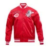 01 cincinnati reds retro classic full snap satin varsity jacket red