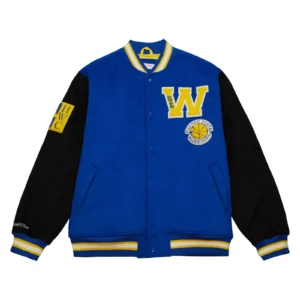 01 golden state warriors hardwood classics team legacy varsity jacket