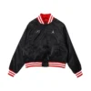 1 jordan x nike womens black satin varsity jacket