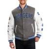 1 los angeles dodgers challenger wool leather varsity jacket