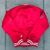 1990s atlanta falcons red satin bomber jacket