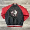 1990s buffalo sabres black red leather jacket