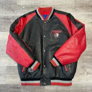 1990s buffalo sabres leather varsity jacket