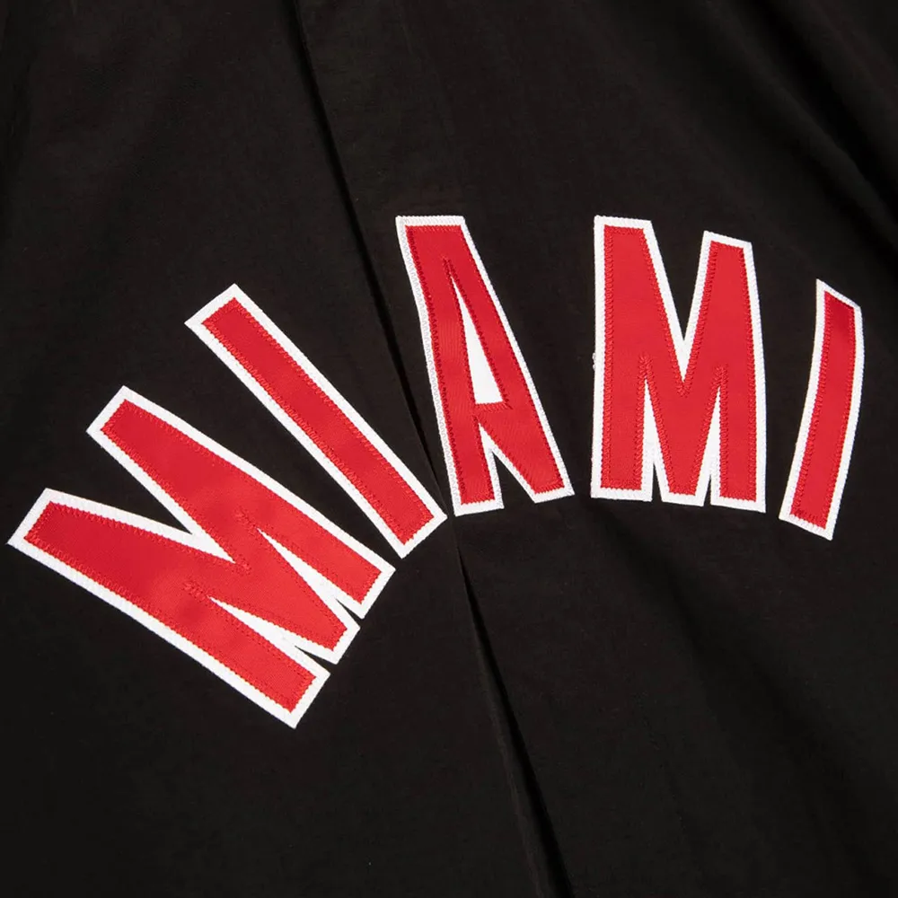 1996 1997 miami heat vintage black satin jacket
