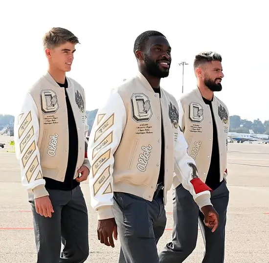 2 ac milan off white varsity jacket