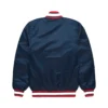 2 atlanta braves starter navy satin varsity jacket