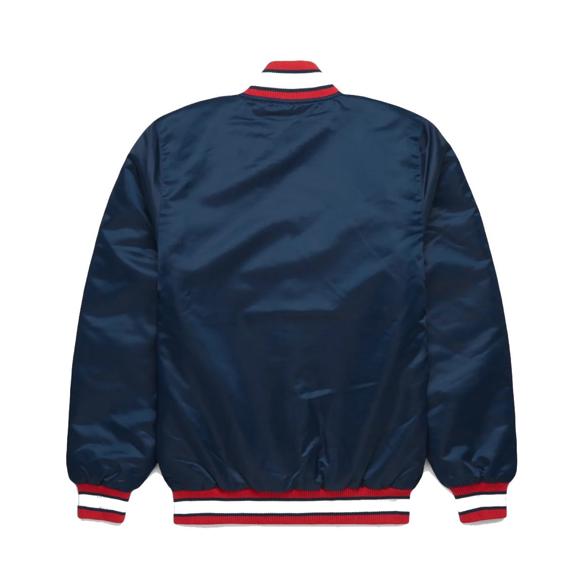 2 atlanta braves starter navy satin varsity jacket