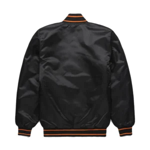 2 baltimore orioles starter classic black satin varsity jacket