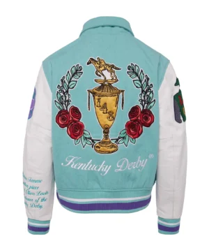 2 bel air homme femme leather sky blue white varsity jacket