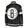 2 brooklyn nets home game satin varsity jacket black