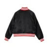 2 jordan x nike womens black satin varsity jacket