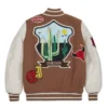 2 jordan x travis scott antique brown varsity jacket