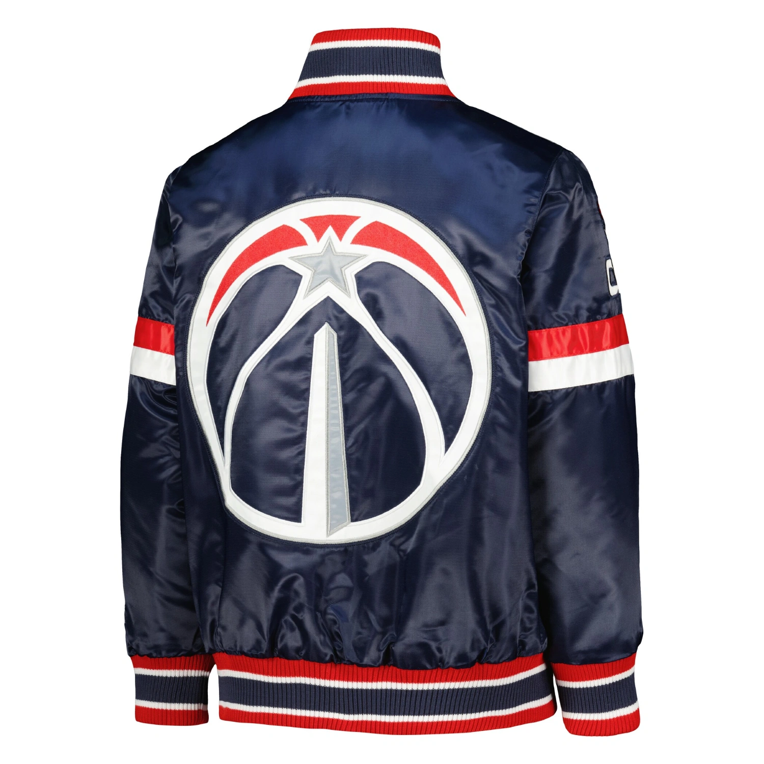 2 washington wizards home game satin varsity jacket navy