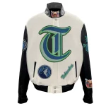 Minnesota Timberwolves Old English Wool/Leather Jacket