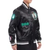3 boston celtics old english rib satin varsity jacket black