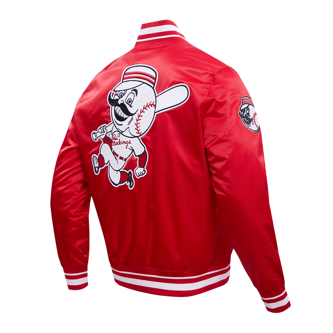 3 cincinnati reds retro classic full snap satin varsity jacket red