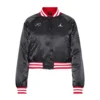 3 jordan x nike womens black satin varsity jacket