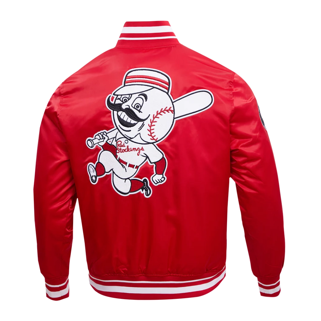 4 cincinnati reds retro classic full snap satin varsity jacket red