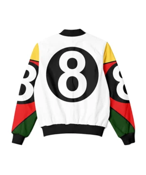 8 ball 90s bomber white jacket