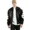 8 ball leather jacket bomber style black leather jacket 01