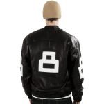 David Puddy 8 Ball Black Leather Jacket