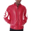 8 ball red hooded leather bomber jacket 02