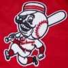 8 cincinnati reds retro classic full snap satin varsity jacket red