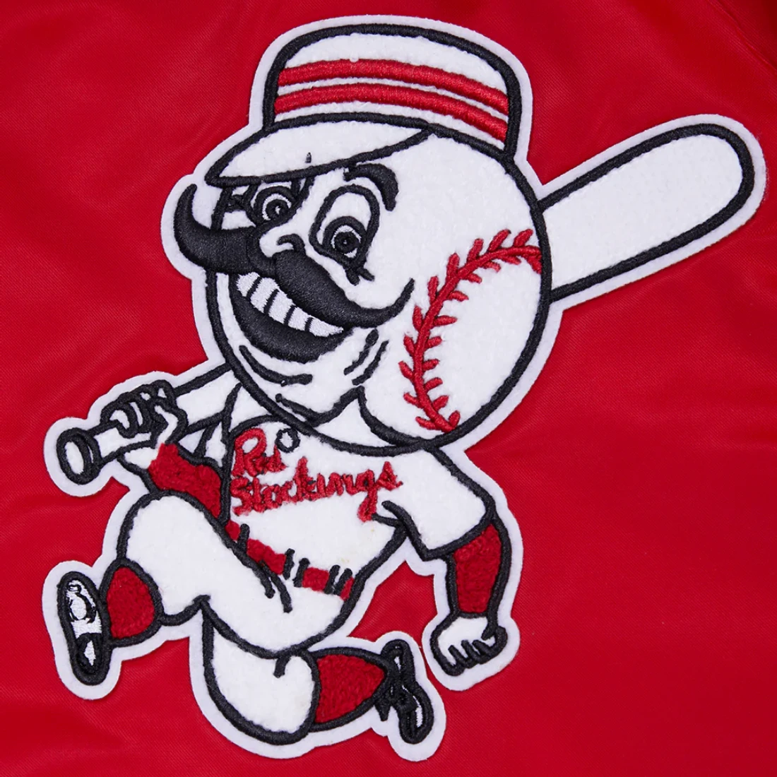 8 cincinnati reds retro classic full snap satin varsity jacket red