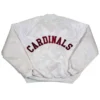 80s arizona cardinals white bomber jacket