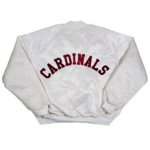 80s arizona cardinals white bomber jacket