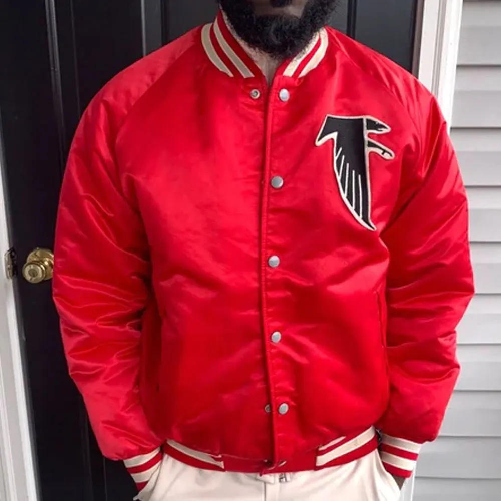 80s atlanta falcons vintage full snap jacket
