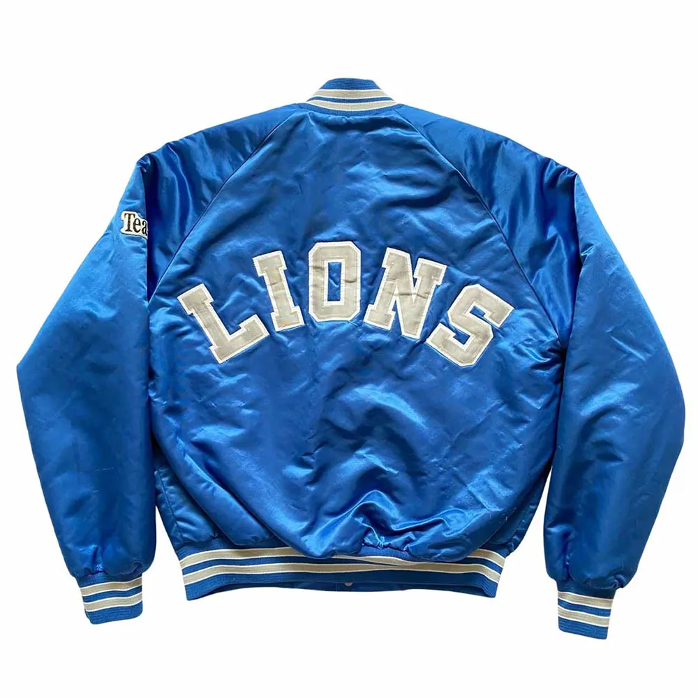 80s detroit lions jacket