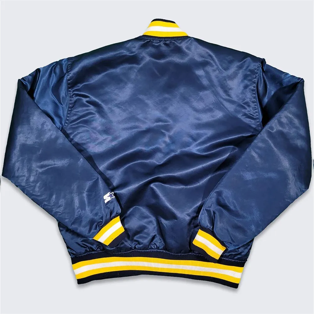 80s indiana pacers navy satin jacket